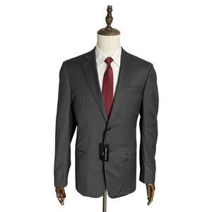Armani Exchange Men's 40 Regular Suit Jacket Wool Solid Grey NEW